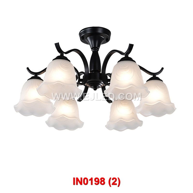 Nordic Retro Modern Glass Chandelier For Living Room