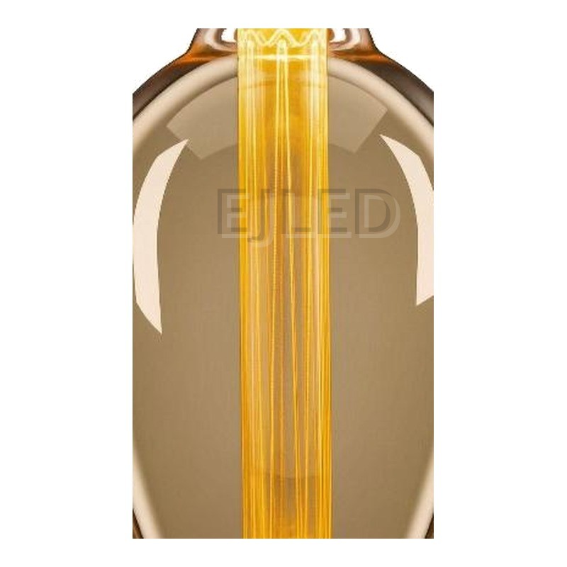 This amber glass tear drop light guide LED bulb combines vintage style with modern LED technology for decorative lighting applications. - view 3