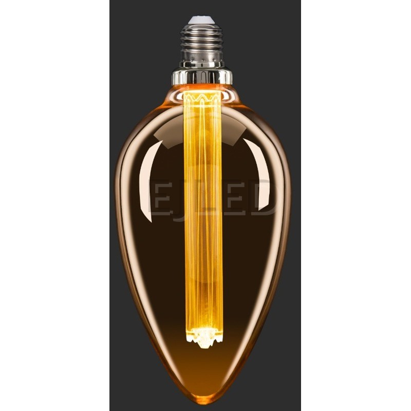 This amber glass tear drop light guide LED bulb combines vintage style with modern LED technology for decorative lighting applications. - view 6