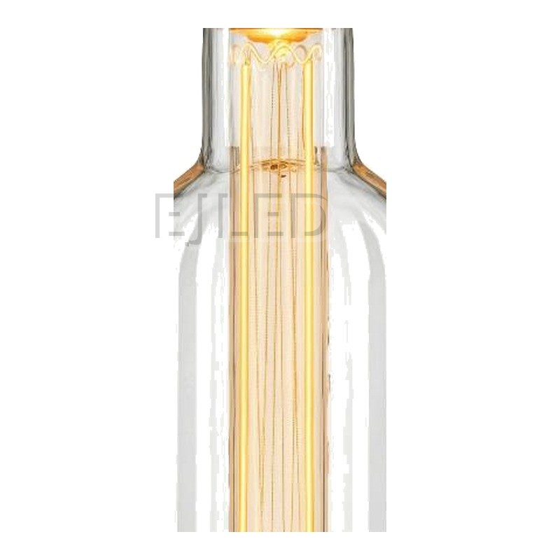 This clear glass bottle LED bulb features an internal amber light guide and a threaded metallic base. Model 70-LG works for decorative commercial fixtures. - view 3