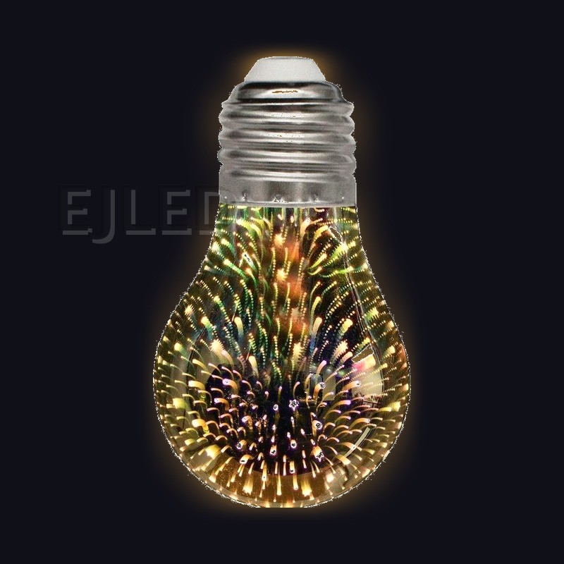 This glass bulb features a clear finish and a decorative three-dimensional galaxy lighting effect inside the A60 shape. - view 2