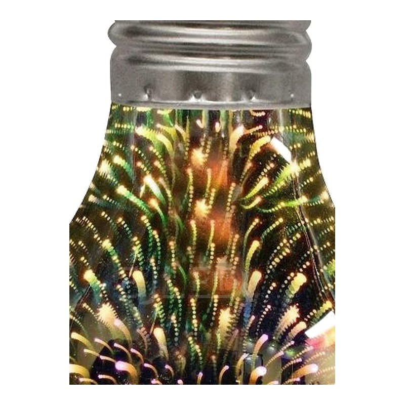 This glass bulb features a clear finish and a decorative three-dimensional galaxy lighting effect inside the A60 shape. - view 3