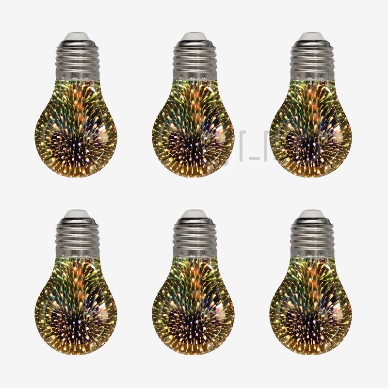 This glass bulb features a clear finish and a decorative three-dimensional galaxy lighting effect inside the A60 shape. - view 5