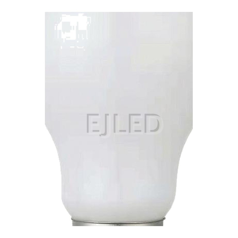 This milky glass A60 LED bulb features a classic pear shape and a standard threaded metal screw base. It provides uniform diffused light for general illumination needs. - view 3