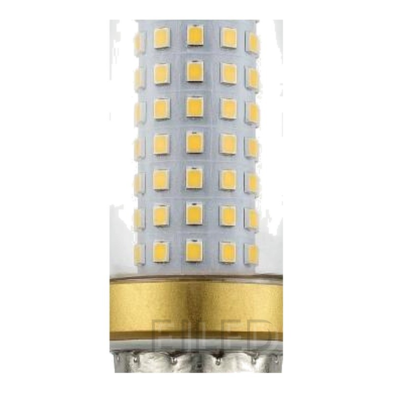 This SMD LED light bulb features a glass cylindrical shade with a gold-finish metal cap and a standard screw base for commercial and residential fixtures. - view 3