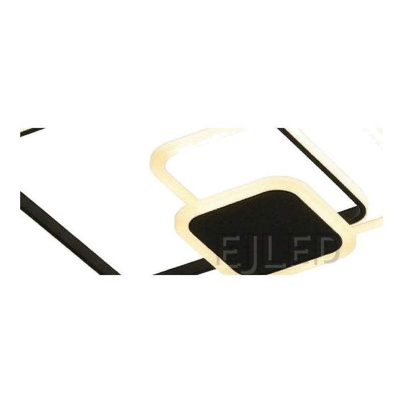 This surface mount ceiling light features interlocking square frames with black and white finishes. It provides integrated LED illumination for modern architectural spaces. - view 3