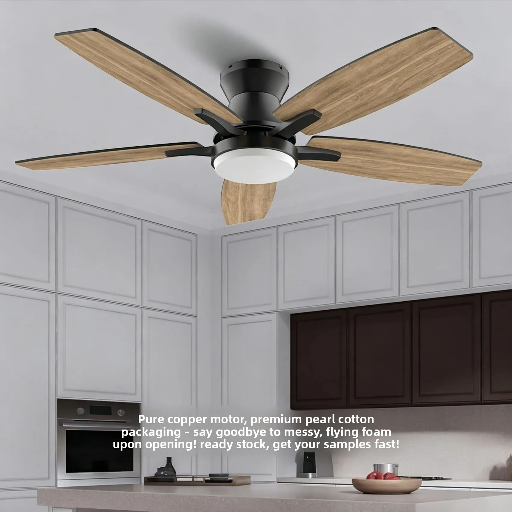 This fan light integrates both air movement and illumination into a single ceiling-mounted fixture, suitable for a wide range of commercial and residential interior spaces. - view 2