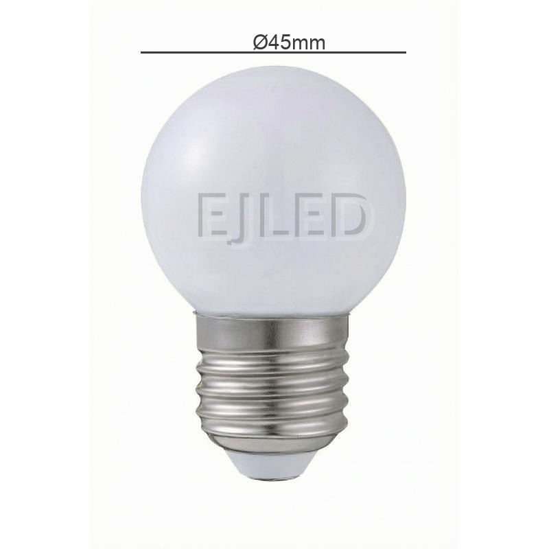 This compact milky glass globe LED bulb features a spherical milky white shade and a standard screw base for commercial and residential lighting applications. - view 4