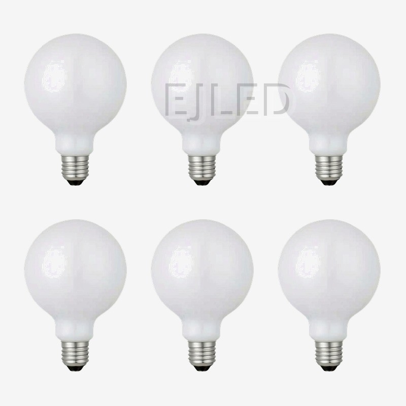 This milky white glass globe LED bulb provides soft, diffused illumination with a classic round shape and a standard screw base for commercial fixtures. - view 5