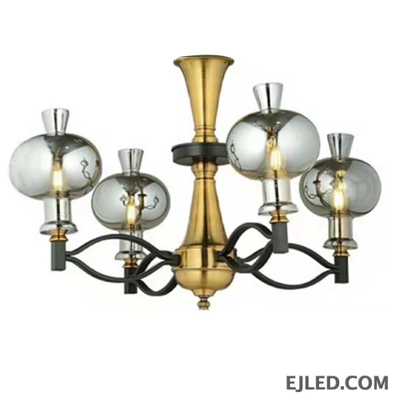 Clear, ribbed glass forms the bell-shaped shade of the GL0050 pendant light, suspended by a polished brass fixture. This design provides diffused ambient lighting suitable for countertops, dining tables, or as accent lighting in hospitality settings.