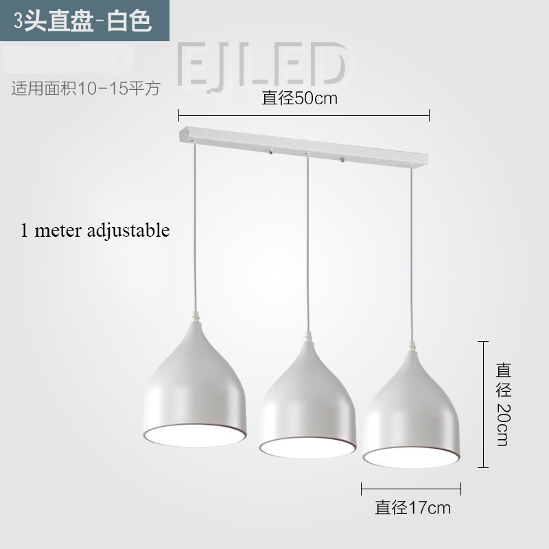 This steel pendant fixture features three bell-shaped dome shades suspended at staggered heights from a single round ceiling canopy. - view 2