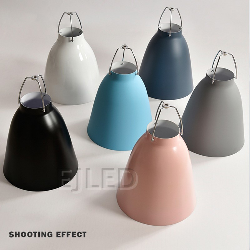 This steel barn pendant light features a solid dome shade in a blue finish, suspended by a black cord and a metal wire hanger. - view 5