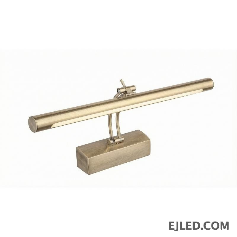A sleek, rectangular bar mirror lamp in chrome and silver, crafted from stainless steel, PC, and aluminum, offers focused, even illumination.