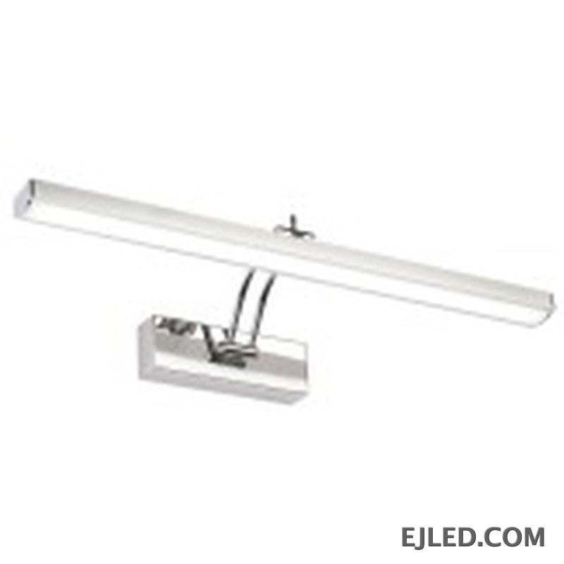 La lámpara de espejo rectangular ML0002, construida en acero inoxidable, PC y aluminio, proporciona una luz consistente con un acabado cromo y plata pulido. - view 2