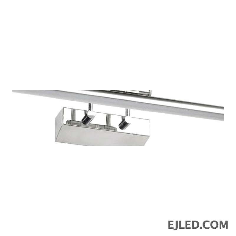 La lámpara de espejo ML0009 ofrece iluminación dirigida con una única barra horizontal, ideal para iluminar cuadros o áreas de tocador. Su acabado cromado pulido y su factor de forma rectangular proporcionan una estética limpia y funcional. - view 3