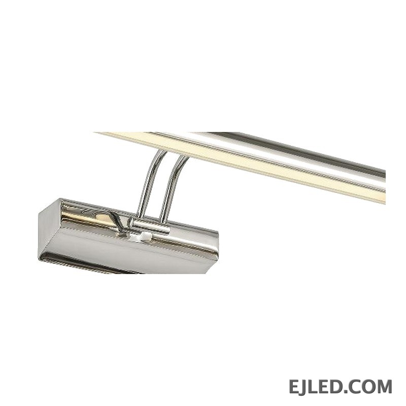 La lámpara de espejo ML0010 presenta una solución de iluminación horizontal de perfil bajo, ideal para baños, vestidores o para acentuar obras de arte. Su acabado cromado y su forma lineal proporcionan una fuente de luz discreta pero efectiva. - view 3