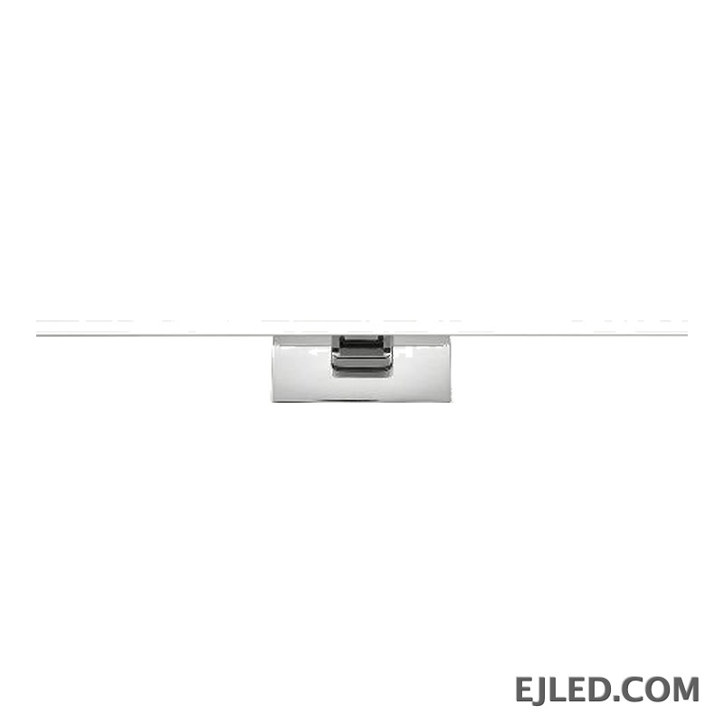 La lámpara de espejo ML0011 es una luminaria horizontal sustancial con acabado cromado pulido, proporcionando una iluminación generosa para áreas de tocador más grandes. Su diseño robusto es adecuado para baños espaciosos o entornos comerciales que requieren una amplia distribución de luz. - view 3