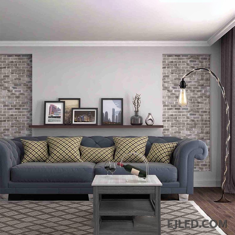 The RP0001 pendant light features a long, adjustable natural hemp rope, allowing for significant drop from its iron ceiling fixture. It provides direct, downward illumination suitable for areas with high ceilings or where a prominent, single light source is desired. - view 4