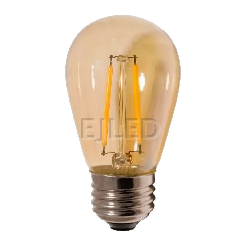 This amber glass ST14 retro filament bulb combines classic vintage style with energy efficient LED technology, featuring a standard screw base for easy installation.