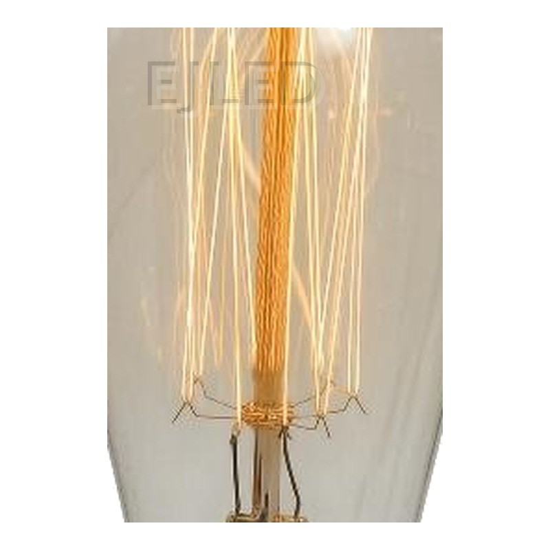 This amber glass incandescent bulb features a teat shape with a visible interior tungsten filament, creating a warm, vintage look for decorative lighting. - view 3