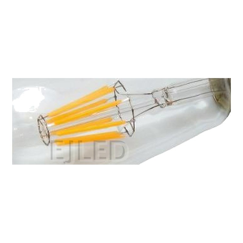 This clear glass ST64 filament LED bulb provides energy-efficient vintage illumination for decorative lighting fixtures and commercial hospitality projects. - view 3
