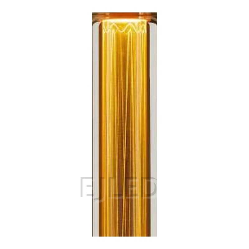 This amber glass T45 tubular LED bulb features a light guide design inside a cylindrical tinted shell. It is suited for decorative lighting projects. - view 3