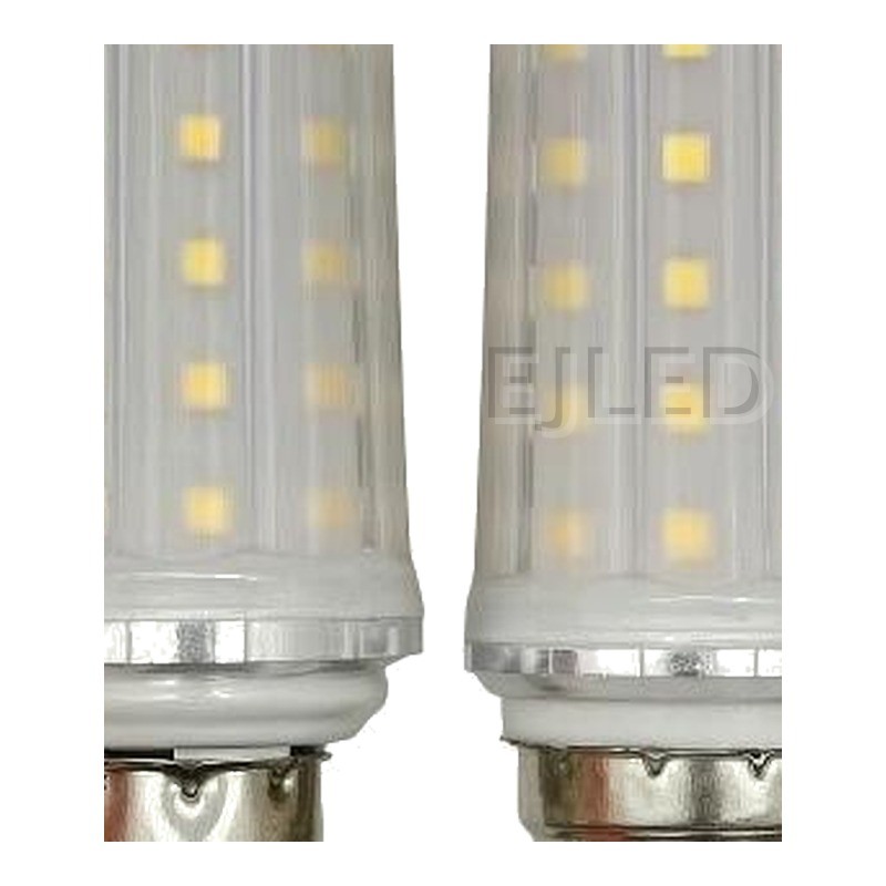 These SMD LED bulbs feature a milky glass shade construction with exposed rectangular LED chips arranged along vertical ridges. They are available with two different screw base sizes. - view 3