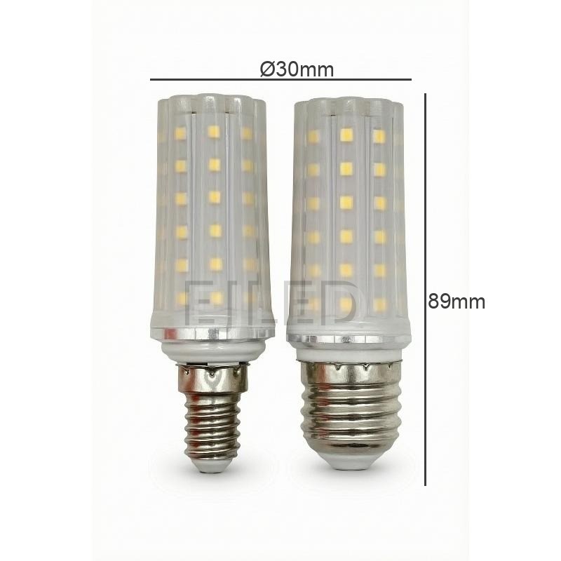 These SMD LED bulbs feature a milky glass shade construction with exposed rectangular LED chips arranged along vertical ridges. They are available with two different screw base sizes. - view 4