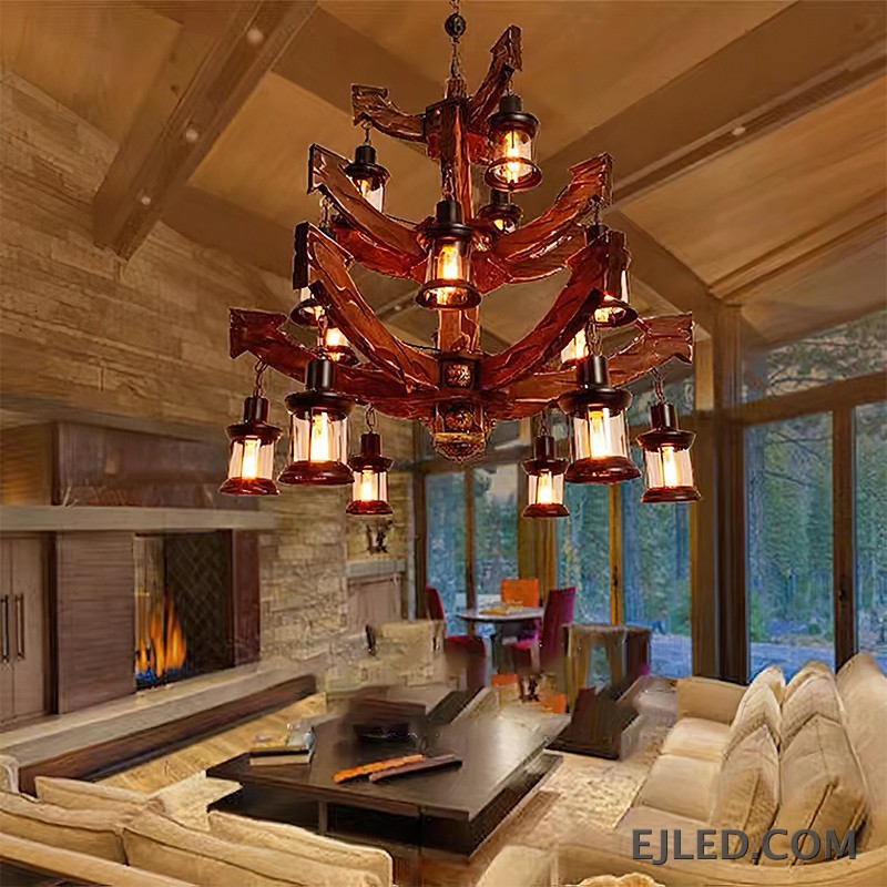 For dining areas or above kitchen islands, the WD0001 wooden cylindrical pendant lamp provides focused illumination. Its natural wood finish and open base direct light downwards, complementing various interior designs. - view 2