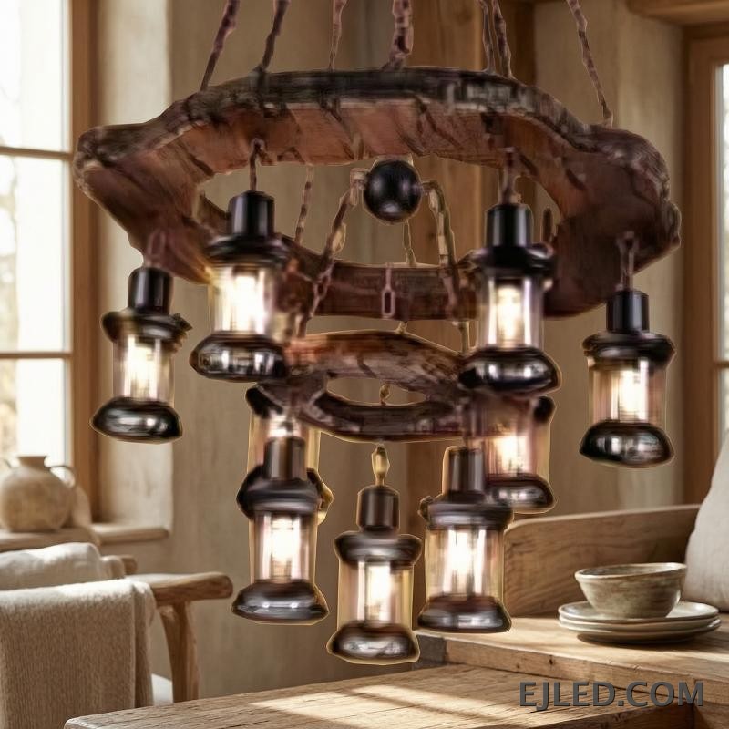 Una lámpara colgante cilíndrica de madera, la WD0002 presenta una base cerrada con un difusor para proporcionar una iluminación suave y uniforme. Suspendida por un cordón, su acabado de madera natural añade calidez a la iluminación cenital. - view 4