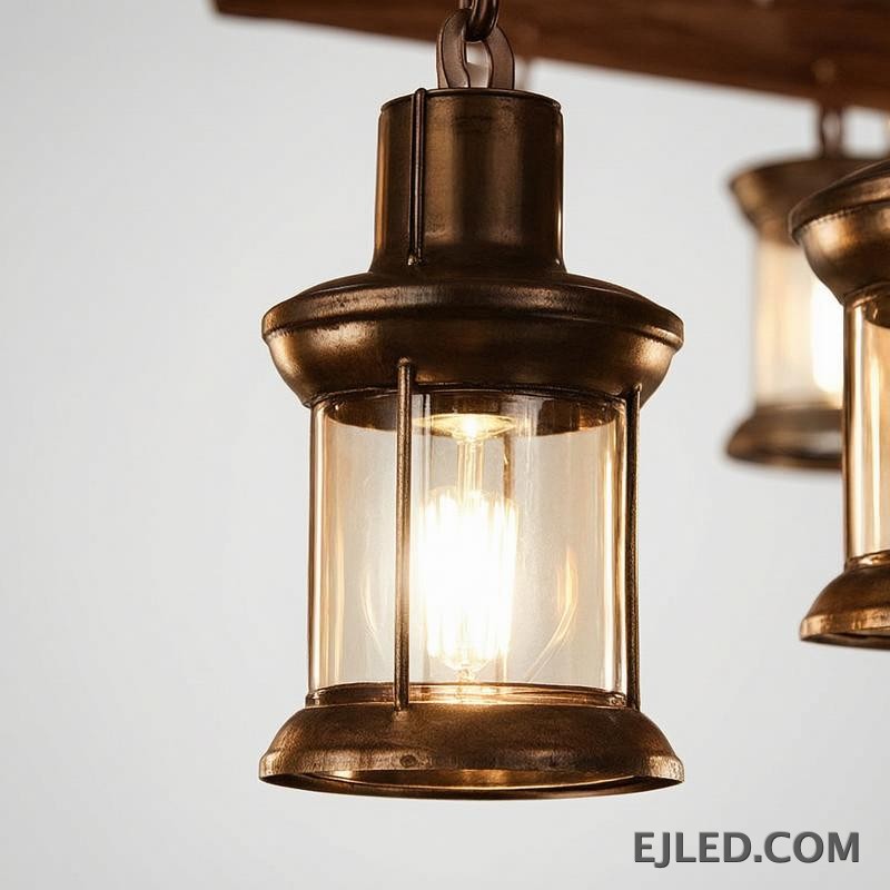 This cylindrical wooden pendant lamp, the WD0003, features an open base designed to direct light downwards. Its darker wood finish provides a contrasting accent, making it suitable for focused illumination. - view 6