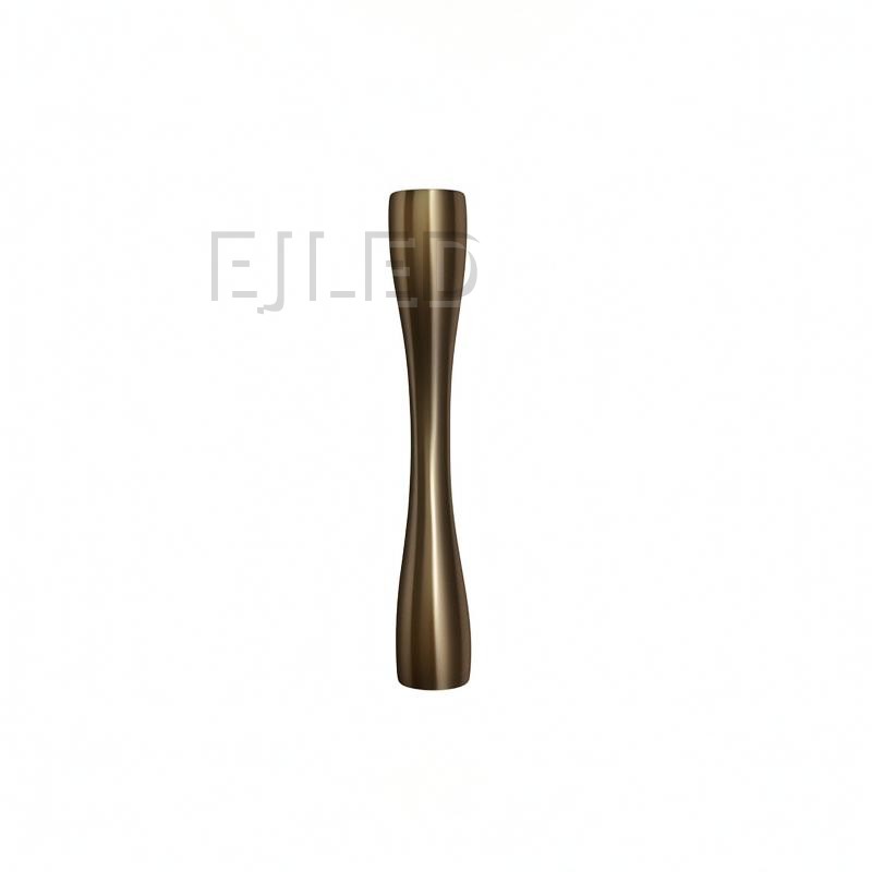 This black brass wall light features a slender cylindrical metal body with a distinct hourglass contour, designed for targeted directional illumination in hospitality and residential projects.