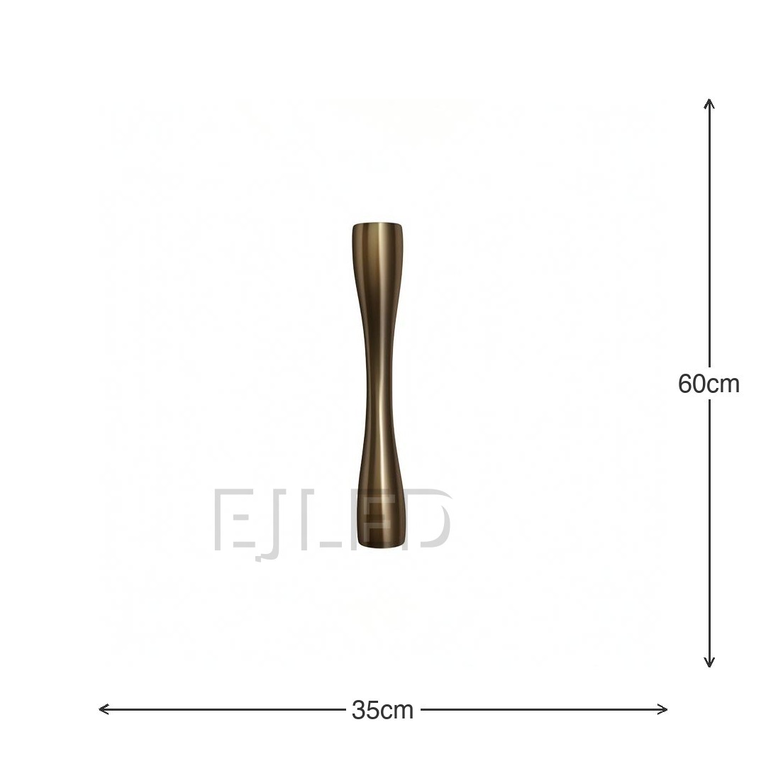 This black brass wall light features a slender cylindrical metal body with a distinct hourglass contour, designed for targeted directional illumination in hospitality and residential projects. - view 3
