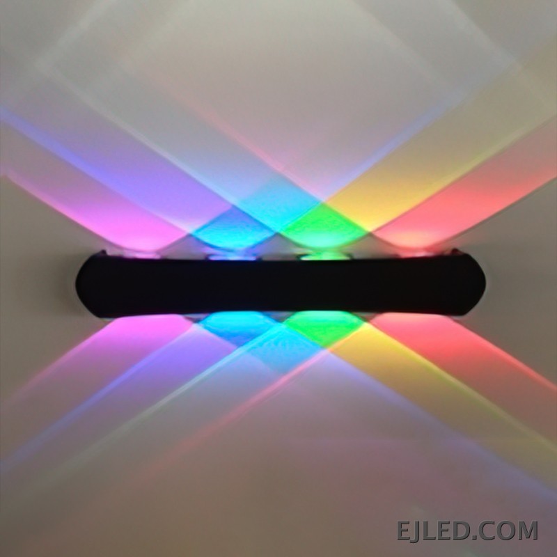 Plastic construction defines the WL0050, a rectangular black wall light designed for focused up-and-down illumination. It provides a distinct light pattern, suitable for architectural emphasis or accent lighting in various settings. - view 3