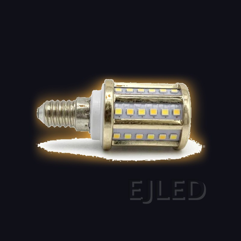 This compact SMD LED bulb features a milky finish and rows of surface-mounted chips arranged in a cylindrical glass body with a metal base. Model Y35-SMD. - view 2
