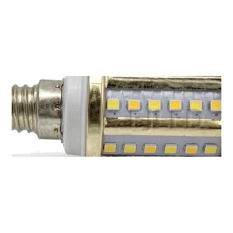 This compact SMD LED bulb features a milky finish and rows of surface-mounted chips arranged in a cylindrical glass body with a metal base. Model Y35-SMD. - view 3
